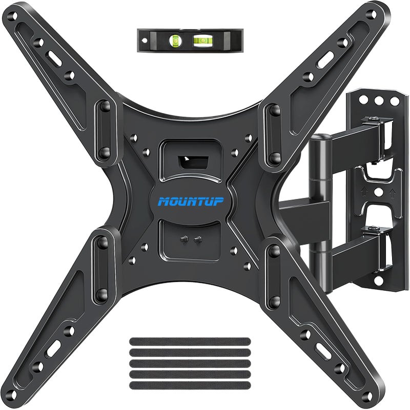 MOUNTUP TV Wall Mount Full Motion Tilting TV Mount Bracket for Most 26-55 Inch Flat Curved TVs with Swivels Articulating Arms Max VESA 400X400mm and 88lbs Fits Single Stud MU0014 - Image 1